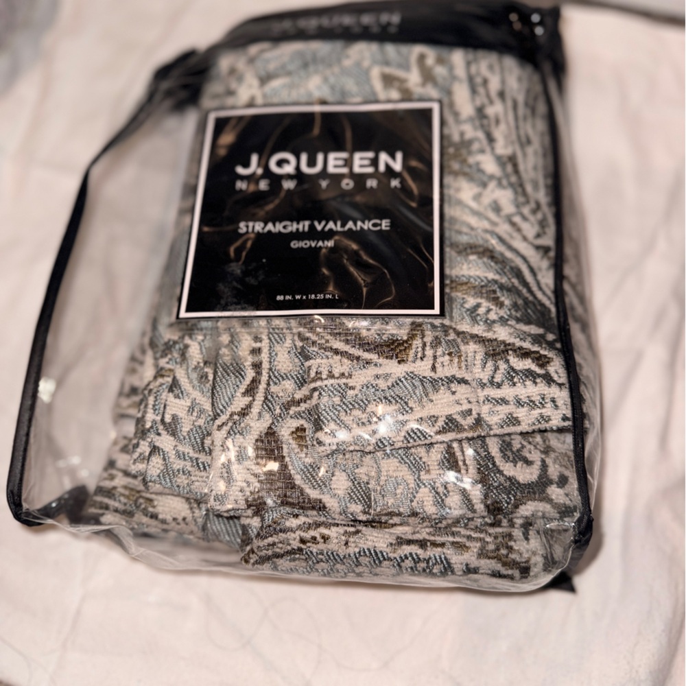 J. Queen New York Straight Valance - Elegant Gray and Black